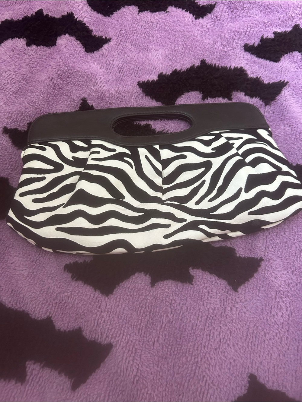 Black and White Zebra Print Handheld Clutch